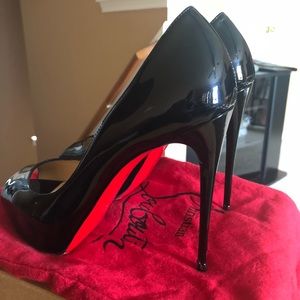 Louboutin Black Peep Toe Heels